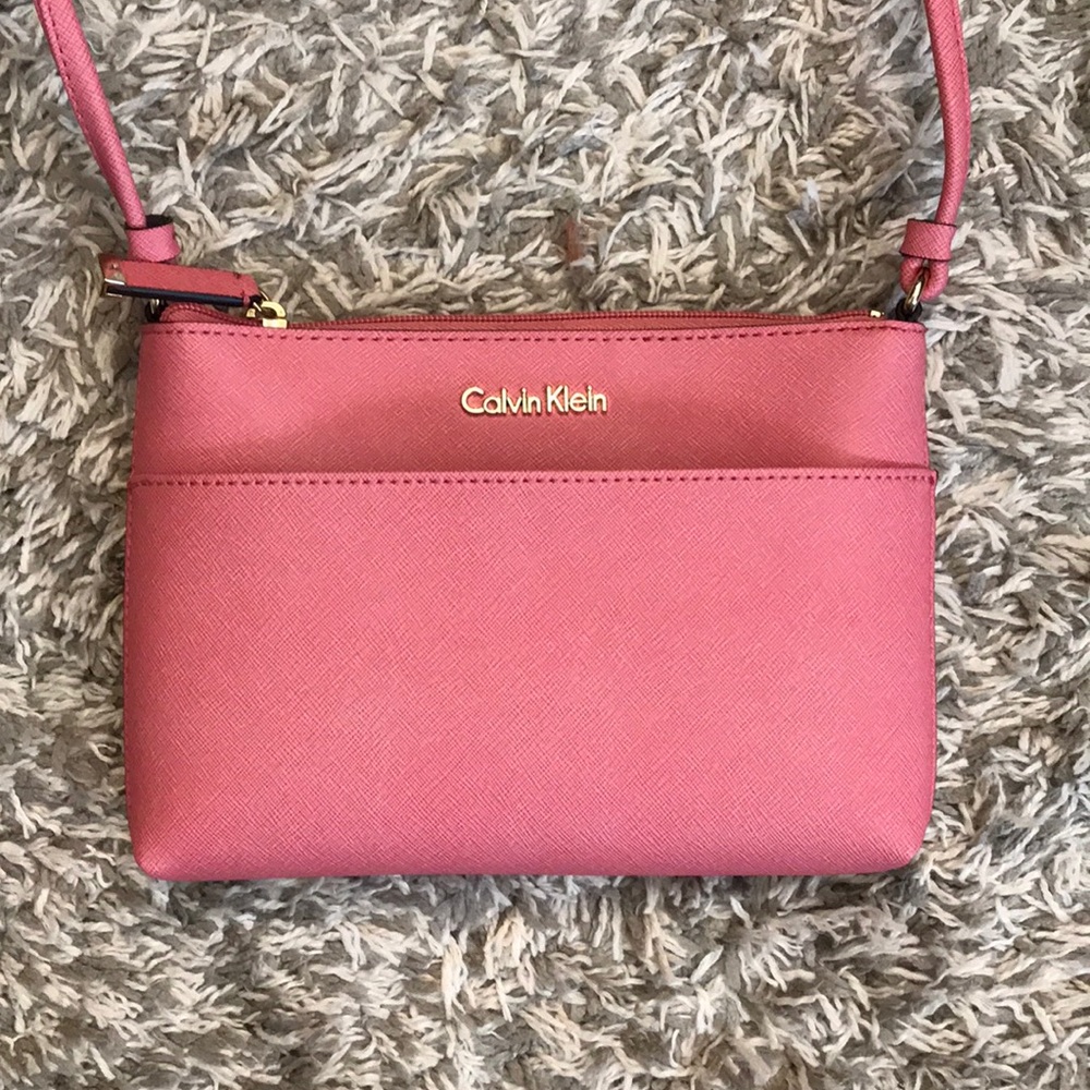 NWOT Calvin Klein Saffiano Leather Crossbody